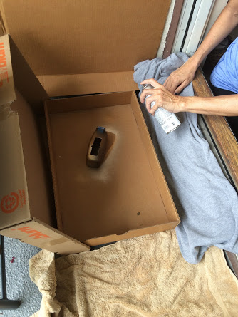 A little metalic spray paint